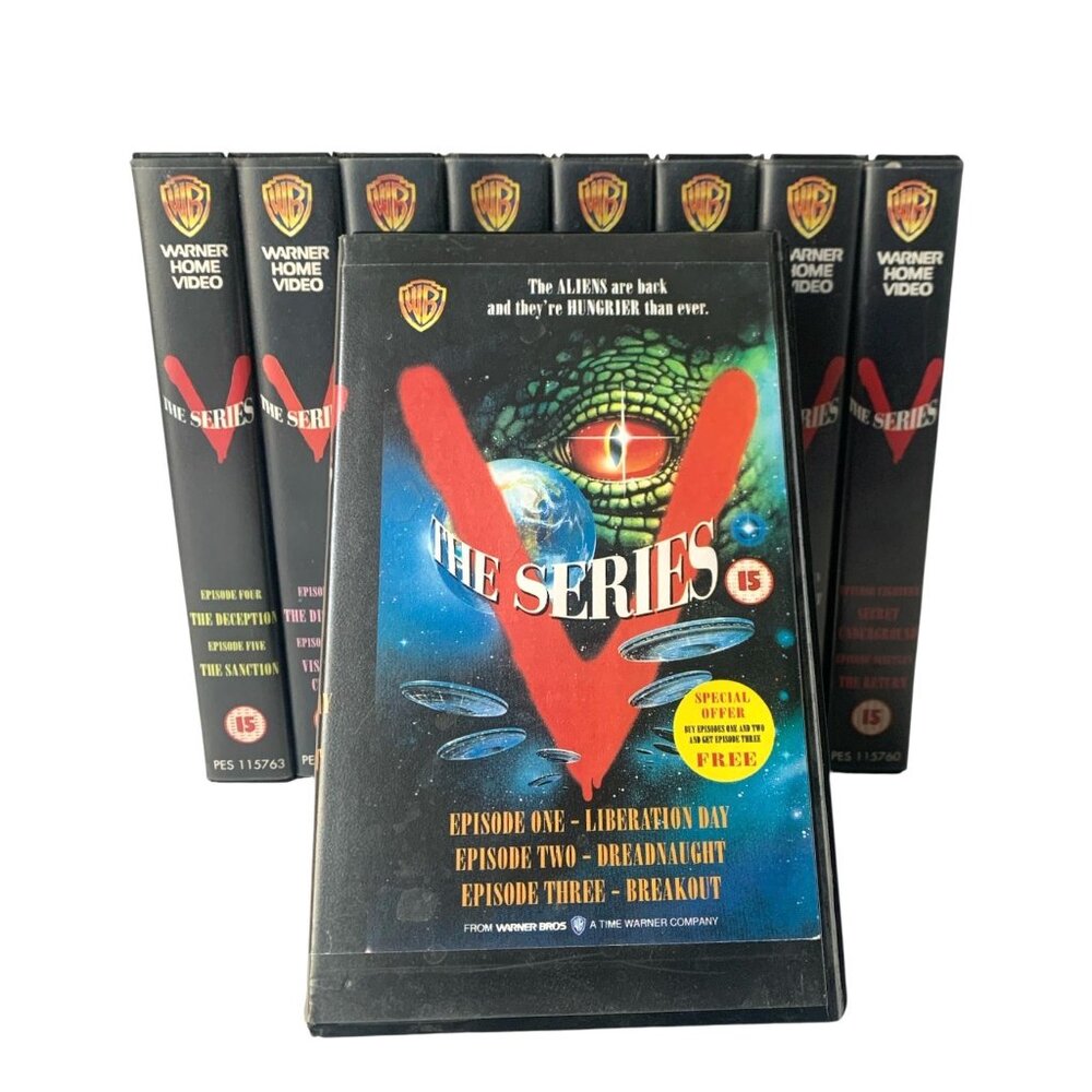 Complete "V" Series Episodes 1 - 19 VHS Tapes Sci Fi Alien Series Vintage